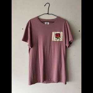 Kent & Curwen by David Beckham,crew neck T-shirt with flower embroidery patch